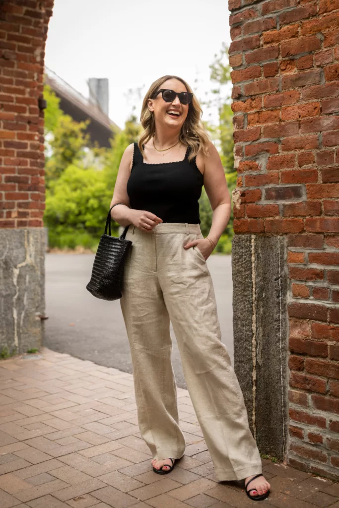 Summer Outfit featuring Linen Pants and a Knit Tank