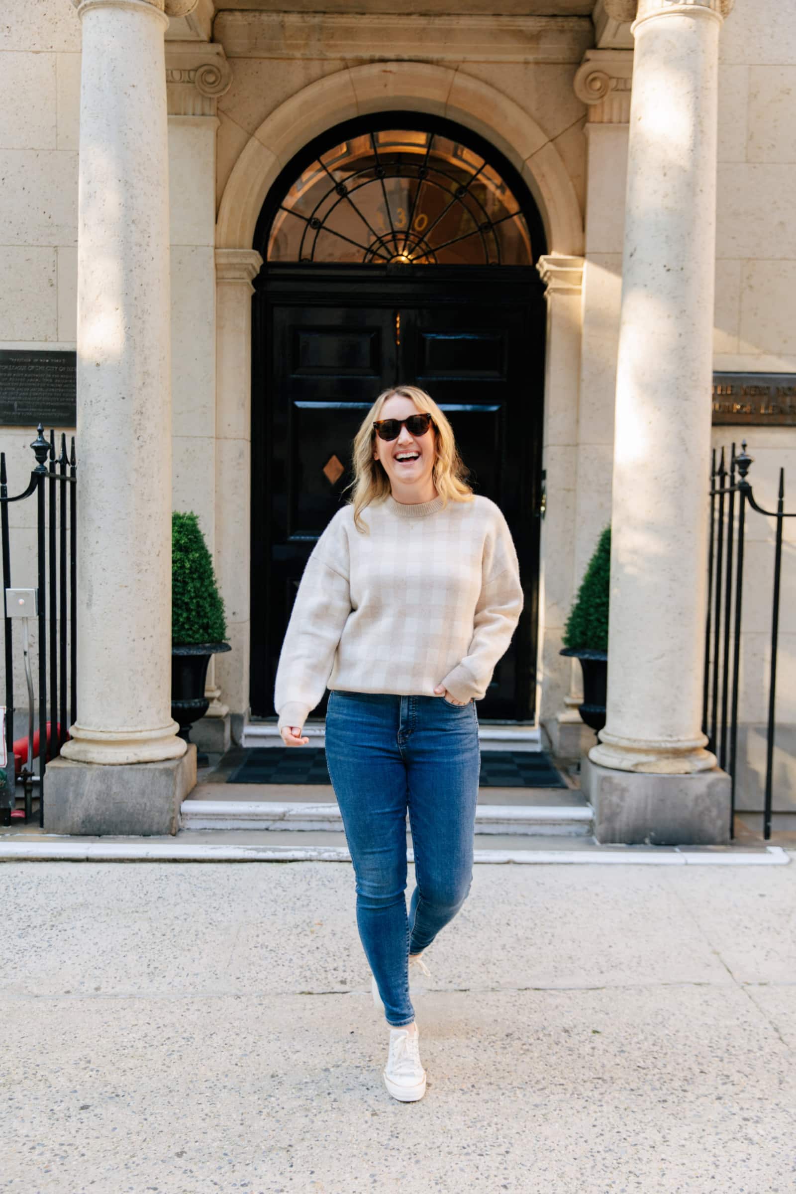 Naadam Gingham Cashmere Sweater