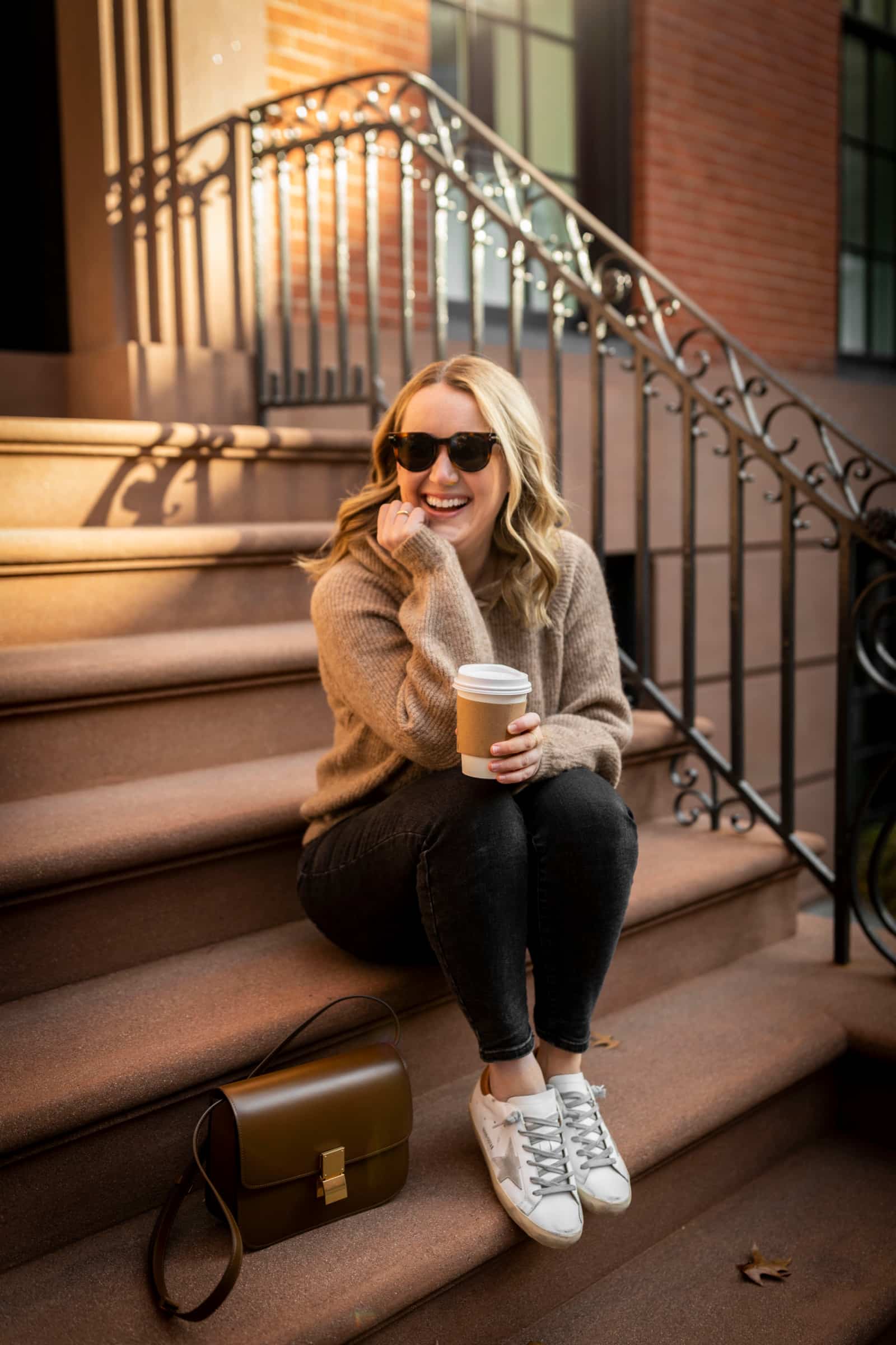 Sezane Hoodie Sweater and sporty sneaker