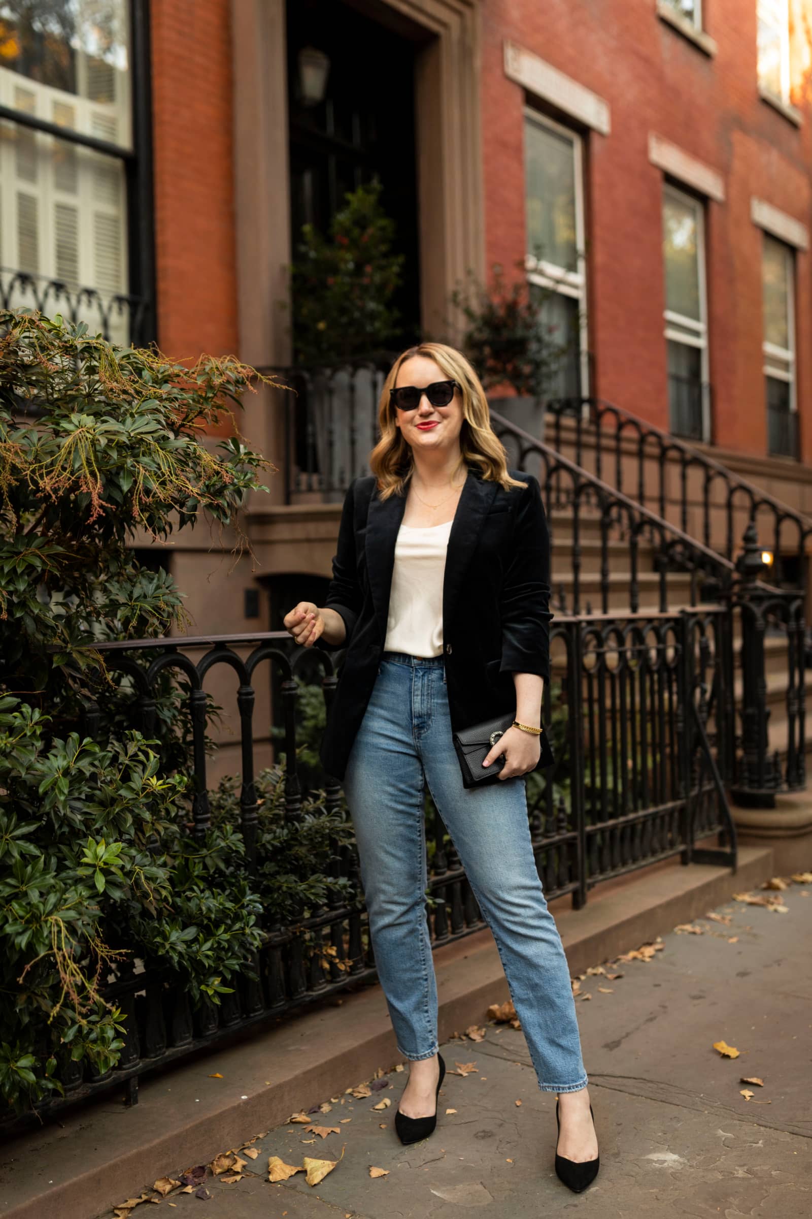 J.Crew Velvet Blazer Holiday Outfit