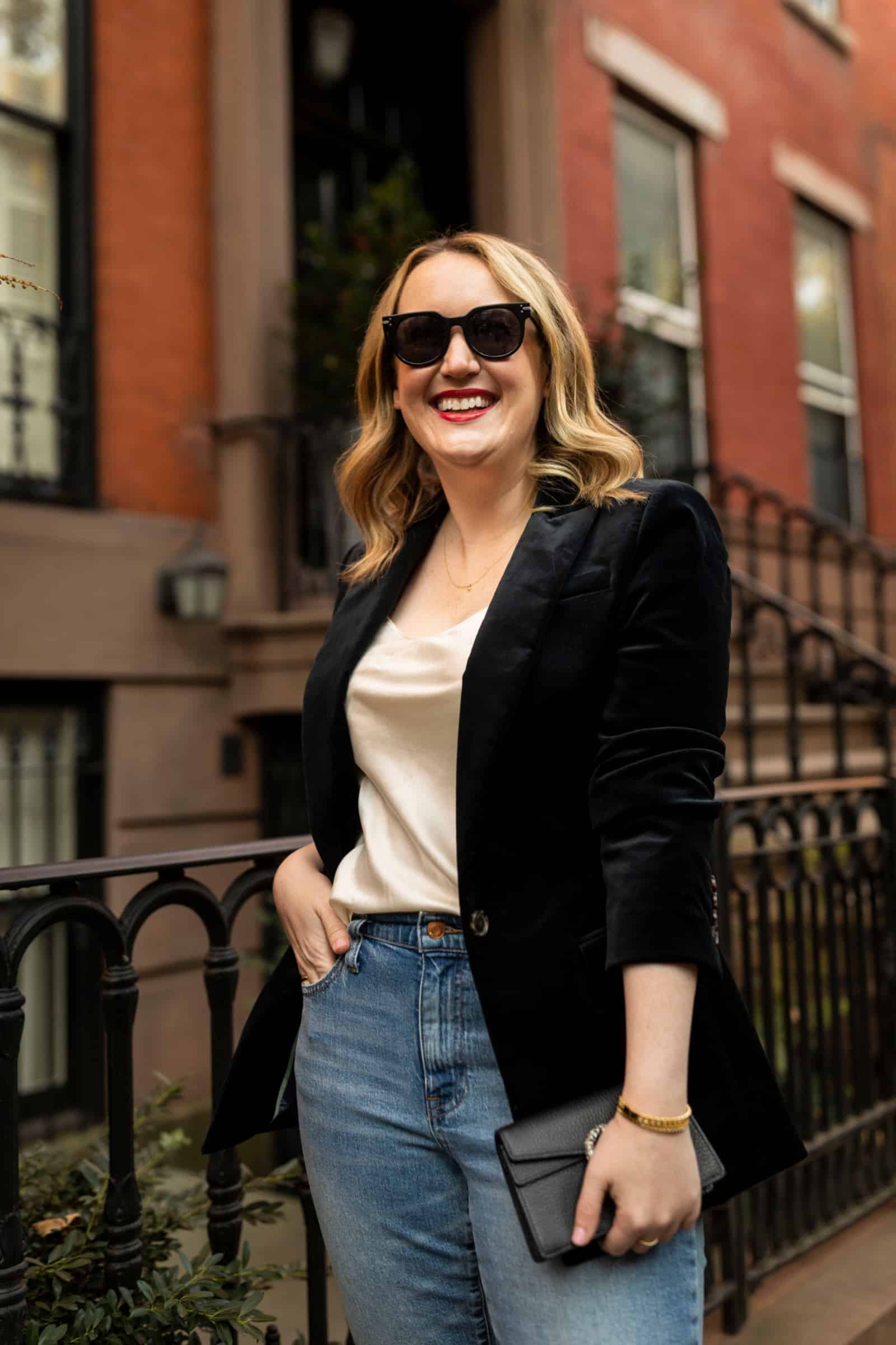 Silk Tank and Velvet Blazer
