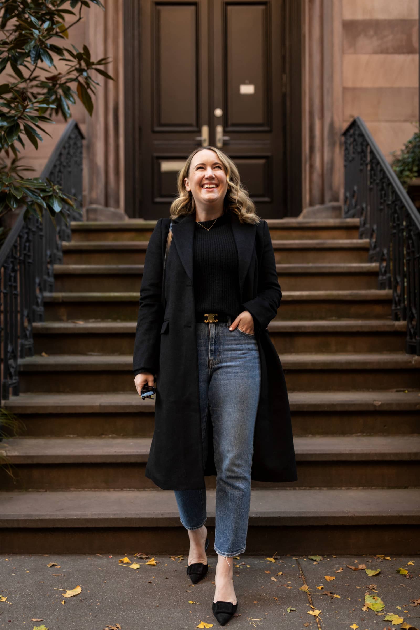 Fall Outfit Ideas with Jeans Fall Outfit Ideas with Jeans: Kitten Heel Mule