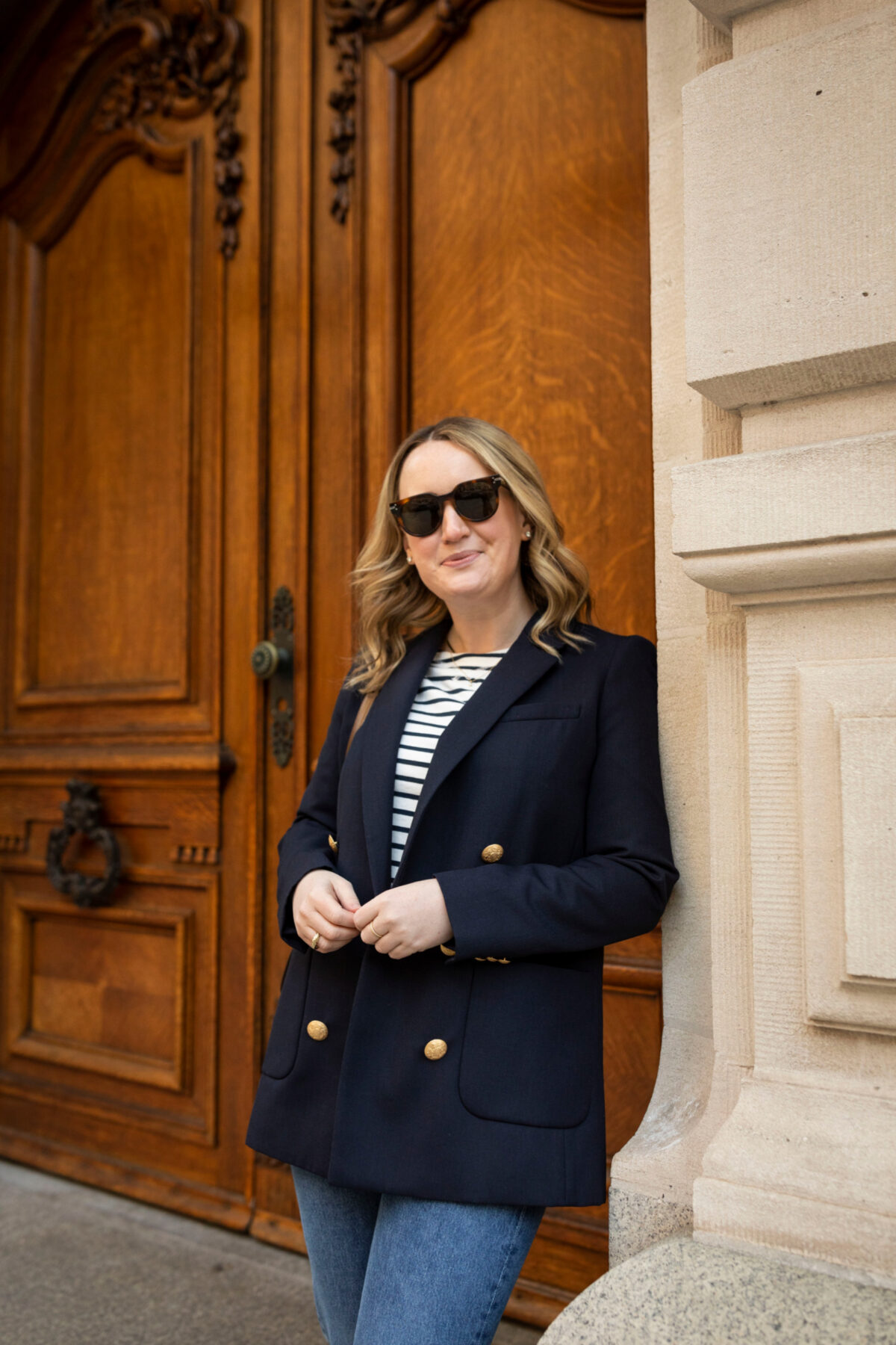 Sezane Michele Jacket Navy Blazer
