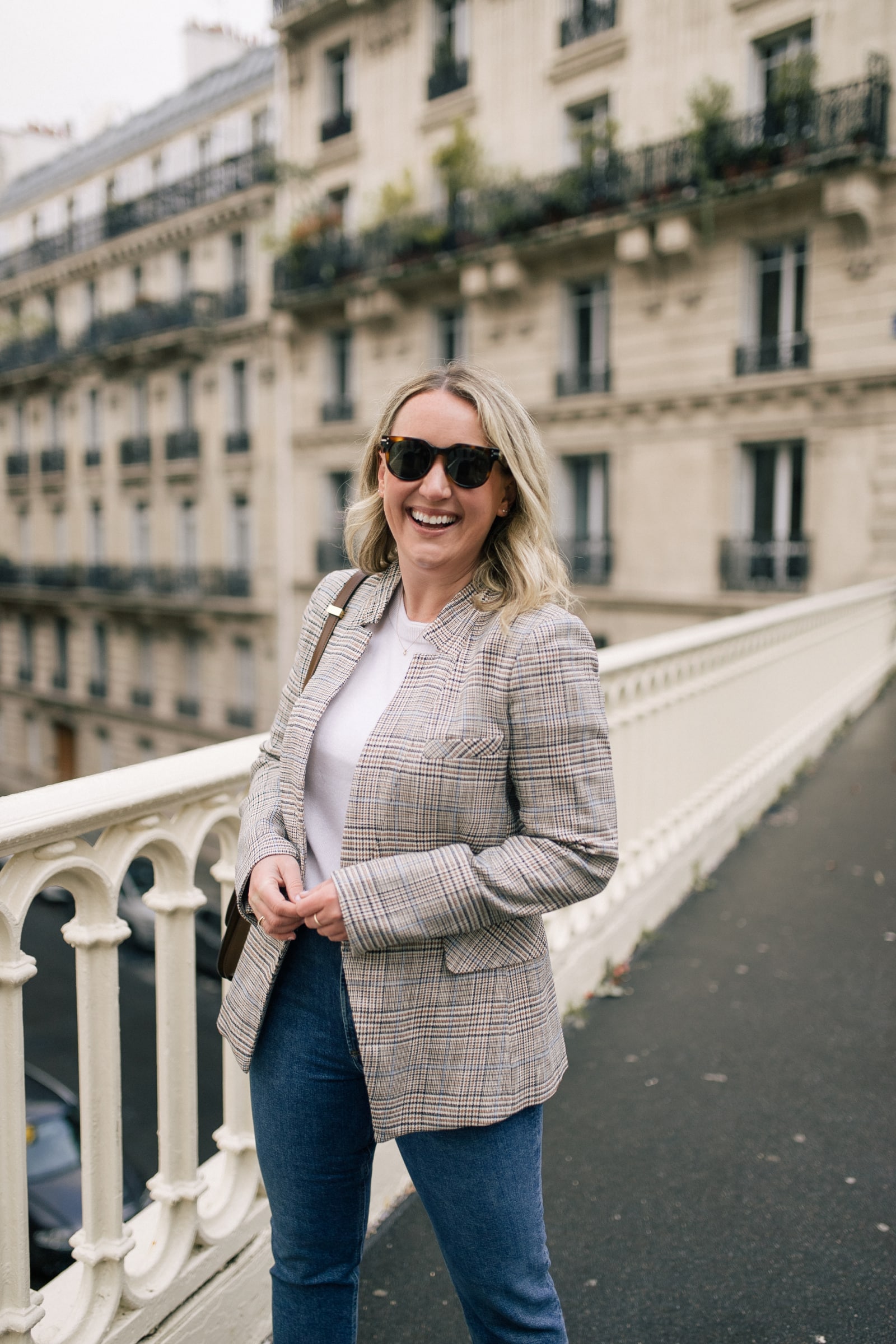 Classic Outfit I Veronica Beard Plaid Blazer in Paris