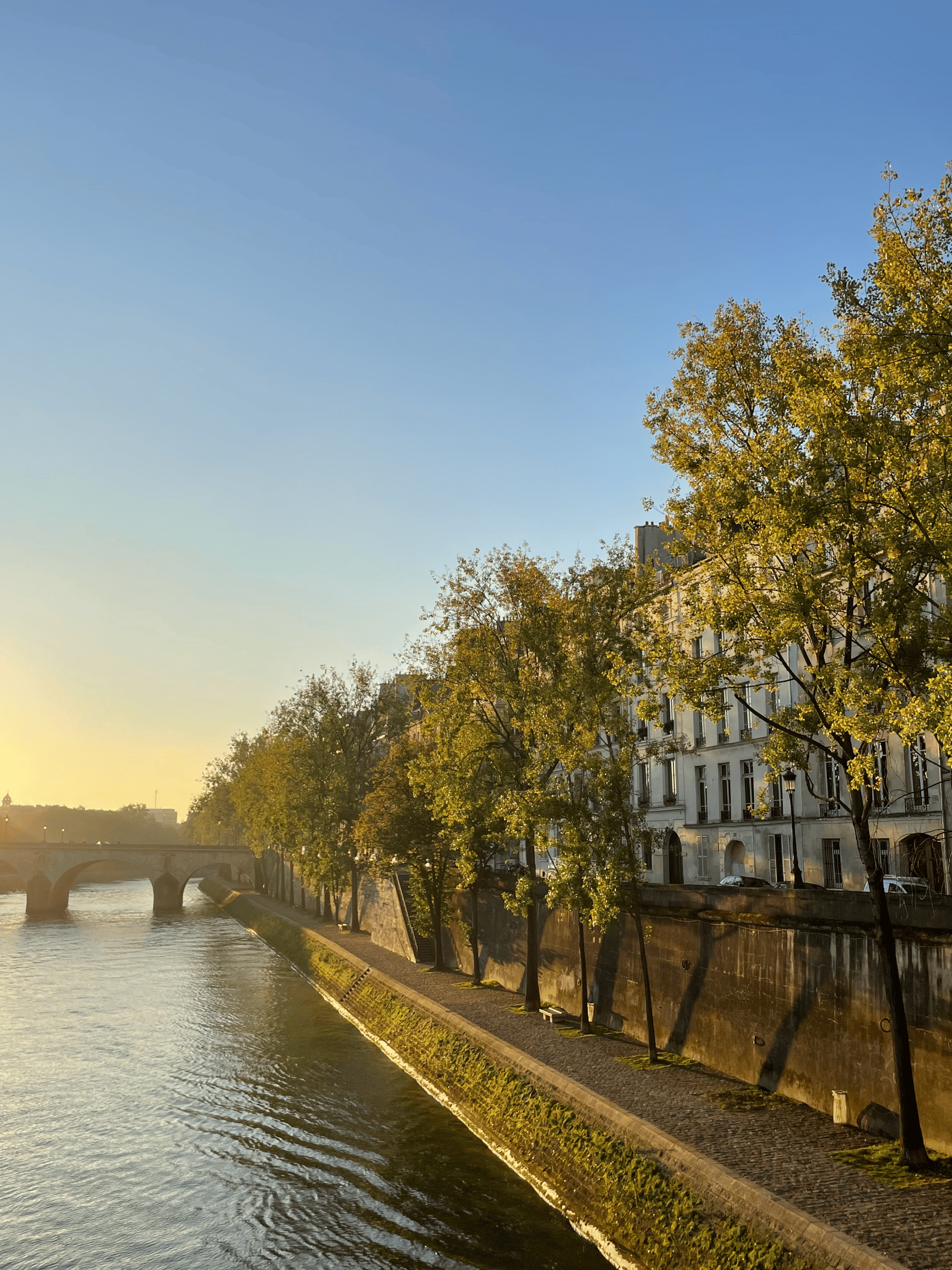 Paris in October The Seine River during sunset.