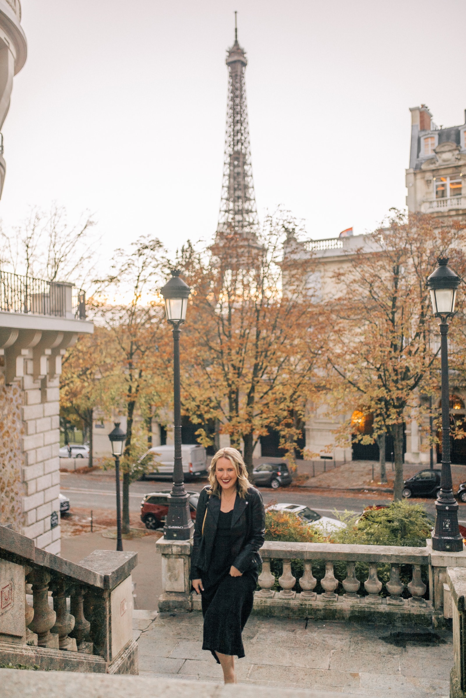 What To Wear With A Leather Jacket Leather Jacket Slip Dress Outfit in Paris
