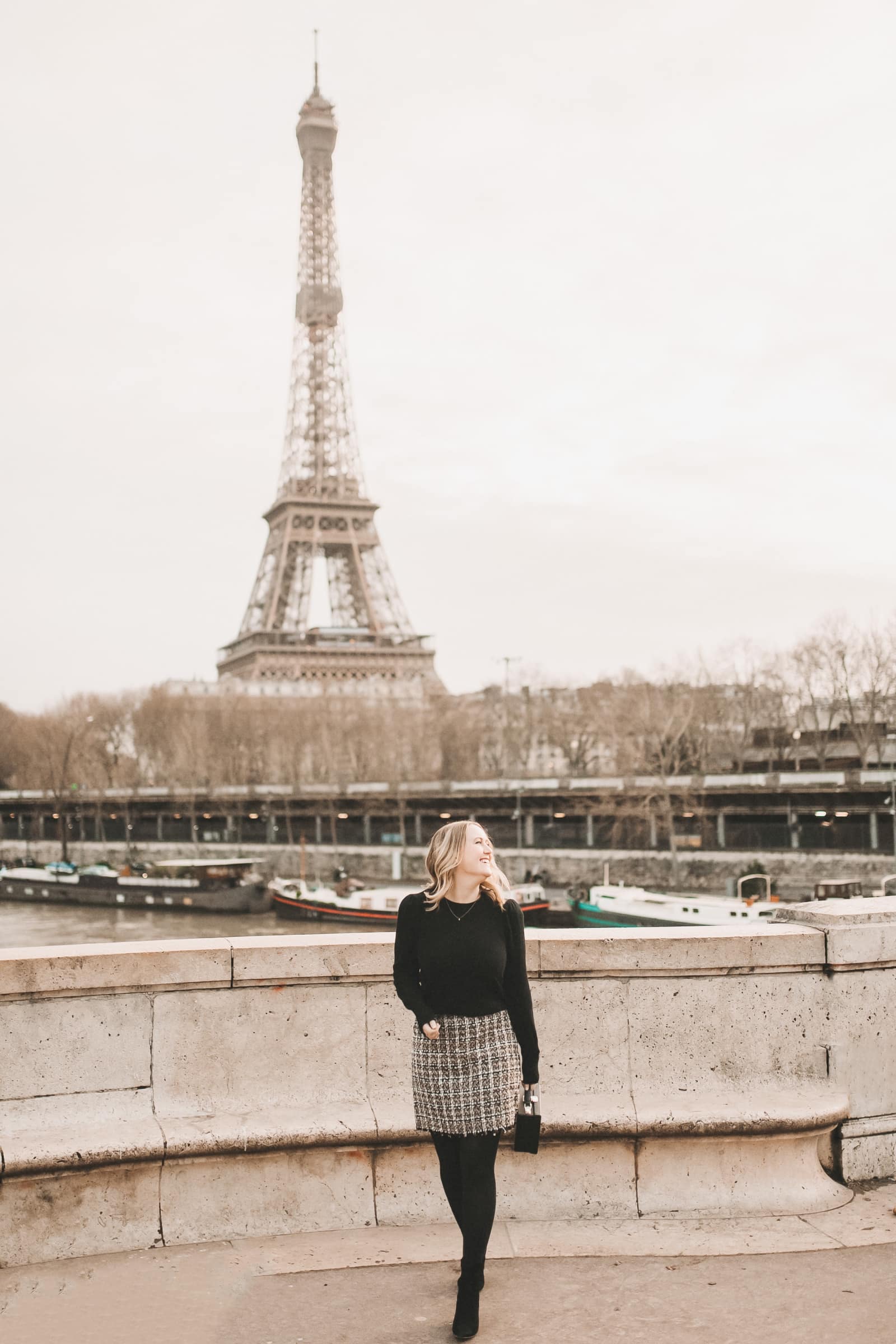 What to Wear to Paris in Winter What to Wear to Paris in Winter: Tweed Skirt, Sweater and Boots