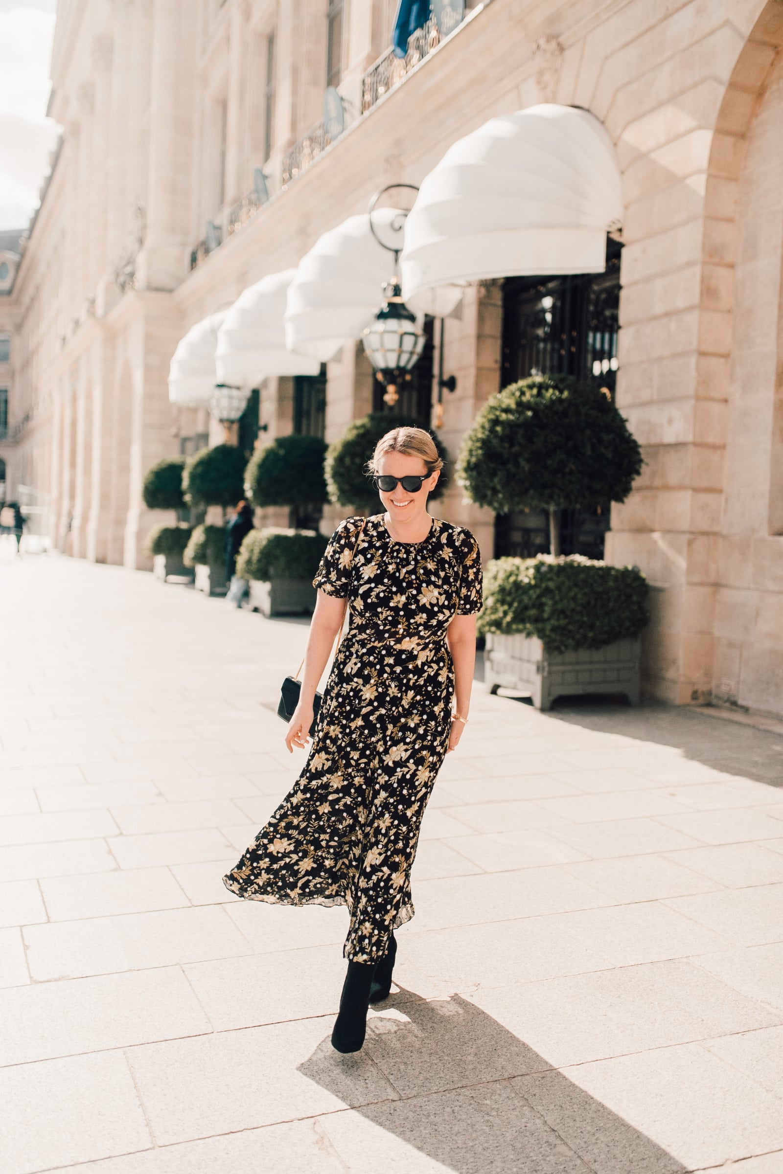 What to Wear in Paris at Night Floral Dress | What to Wear in Paris at Night