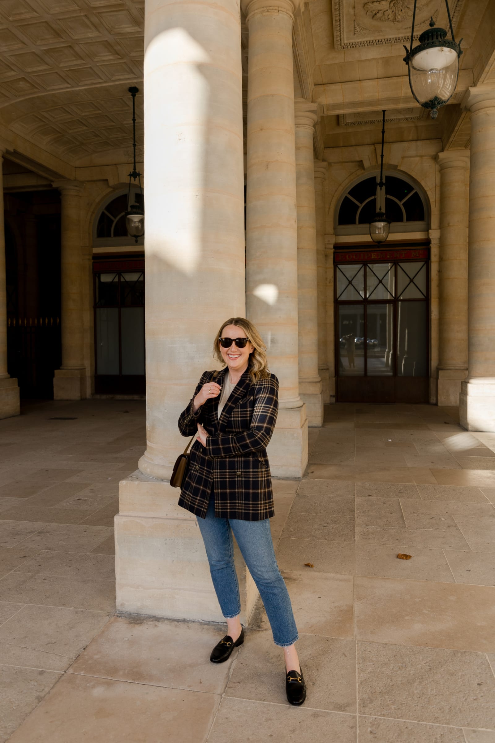 Fall Outfit Ideas with Jeans Fall Outfit Ideas with Jeans: Gucci Loafer and a Plaid Blazer