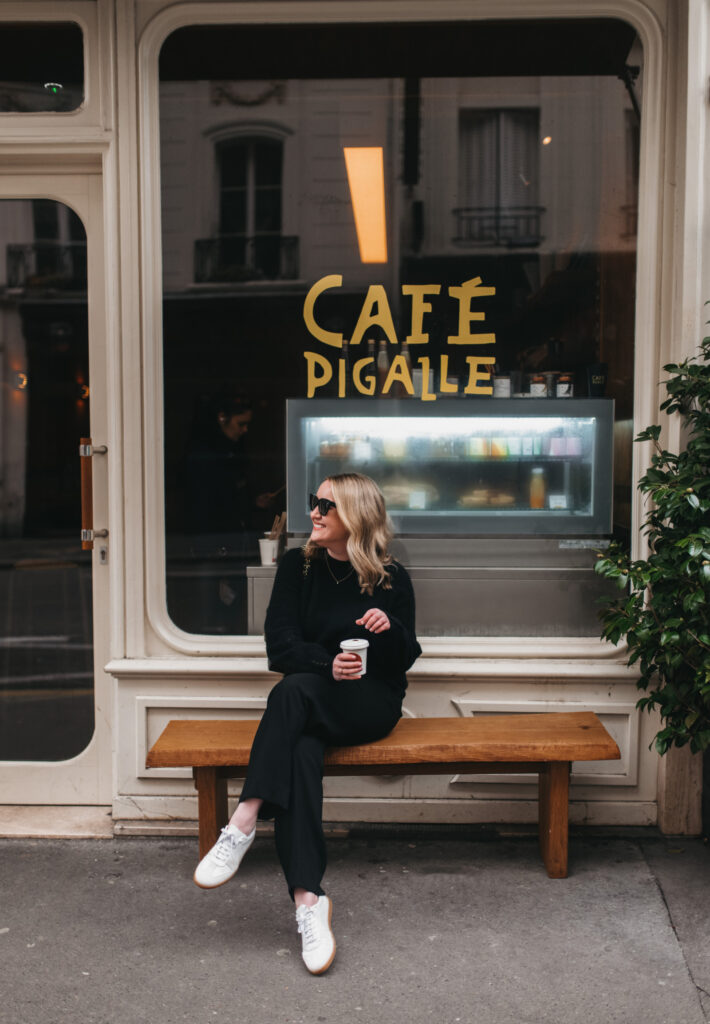 Cafe Pigalle Paris Khaite Sneakers J.Crew Trousers Fall Outfit