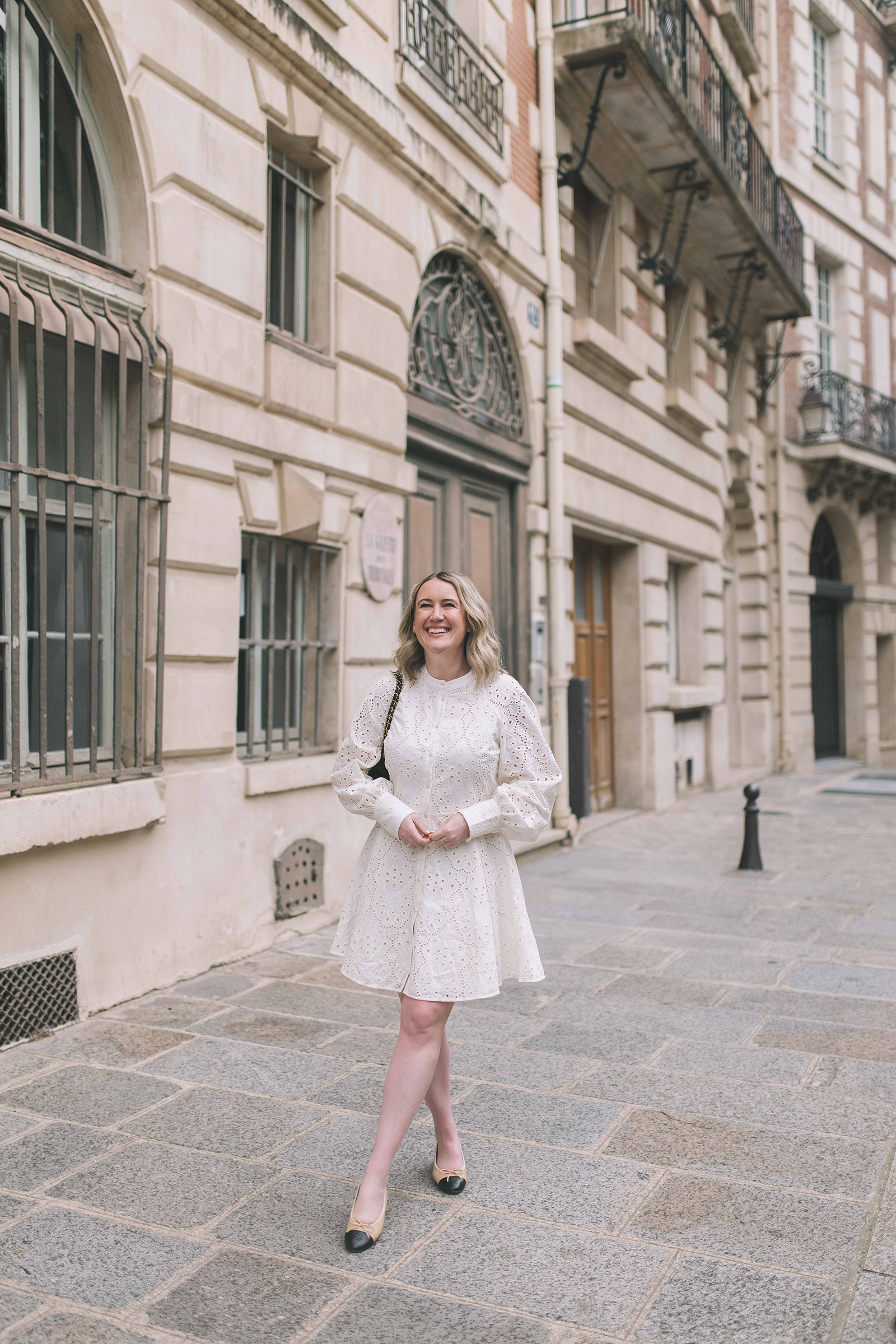 How to Dress for Paris in the Summer Summer in Paris Outfit I Eyelet dress
