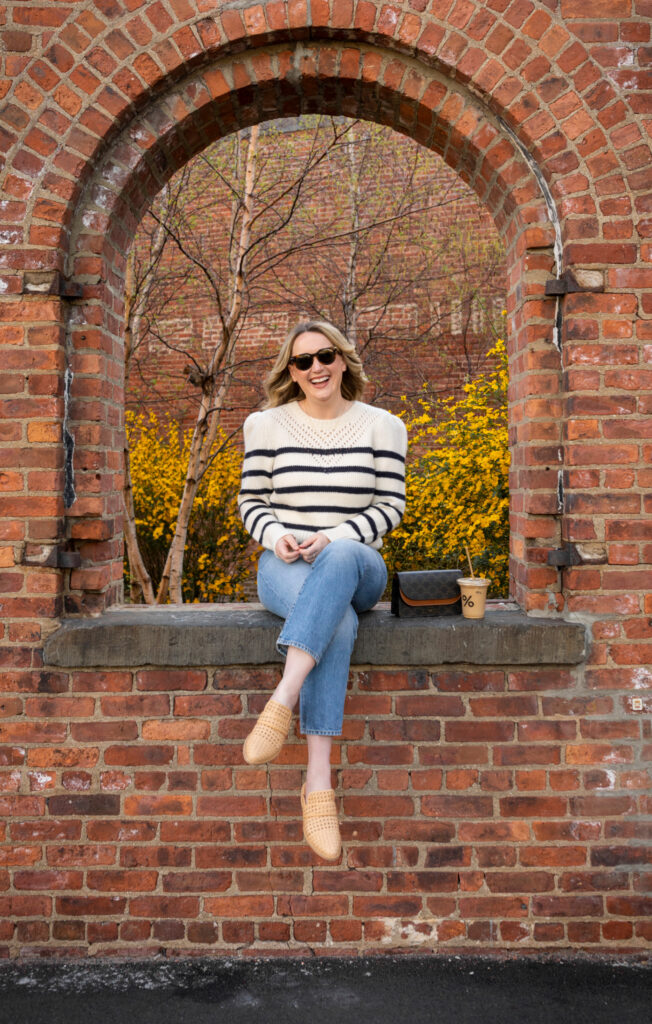 St. Roche Striped Sweater The Weekly Edit 8.4 | St. Roche Striped Sweater, Freda Salvador Mules Fall Outfit