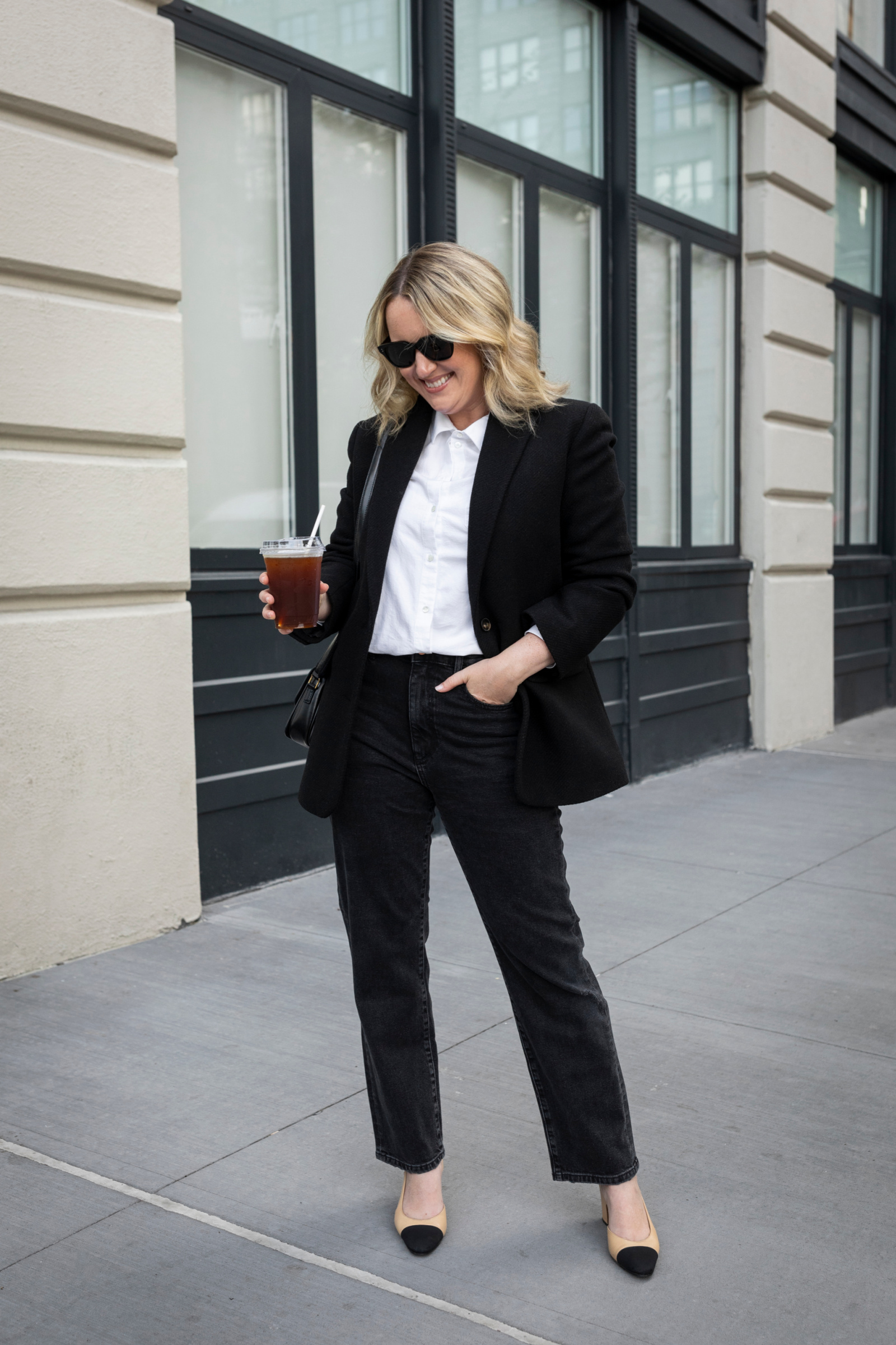 Sezane Ralph Jacket Fall Monochrome Outfit | A Fall Capsule Wardrobe