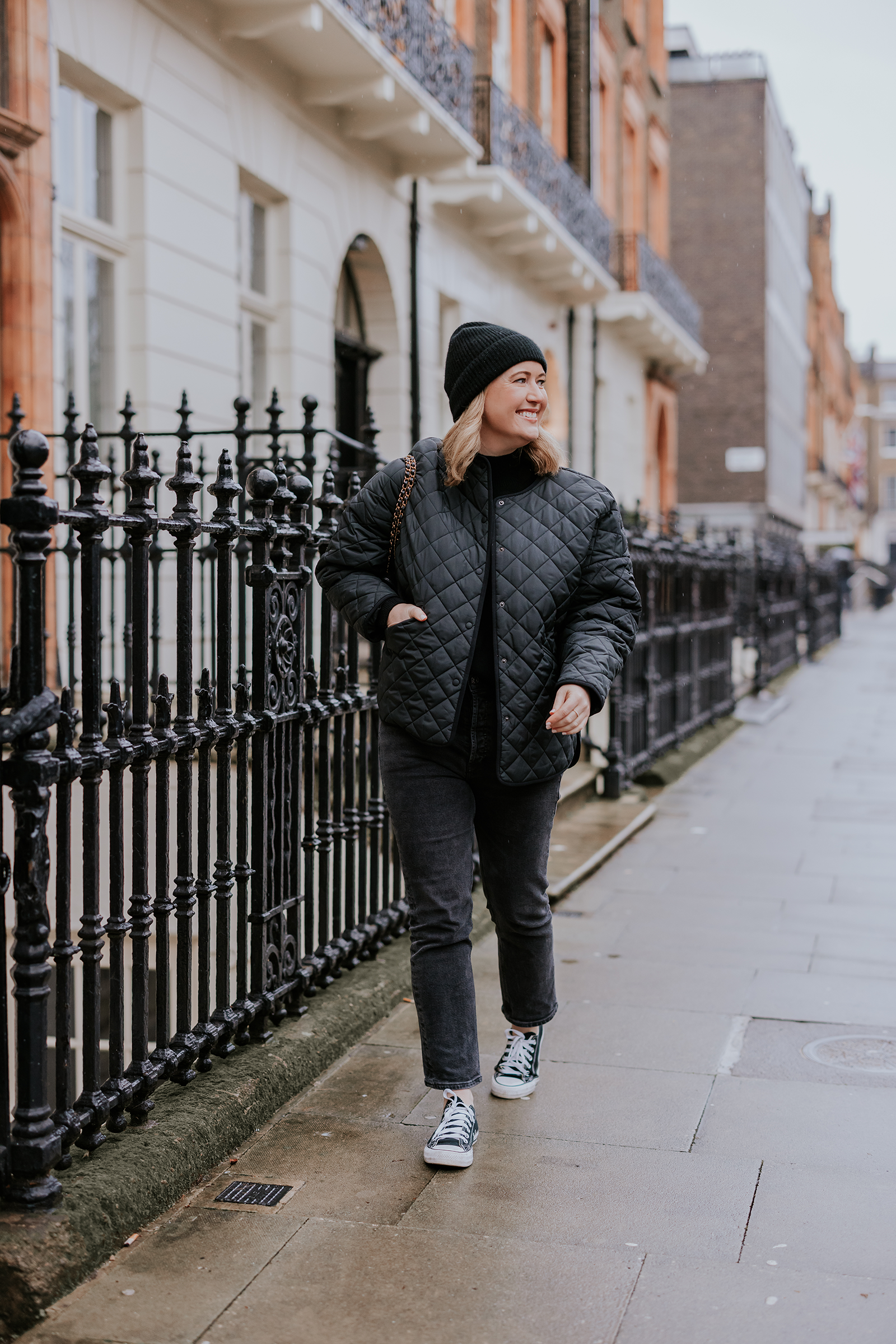 Winter Outfit Ideas Wit & Whimsy wearing Quilted Jacket