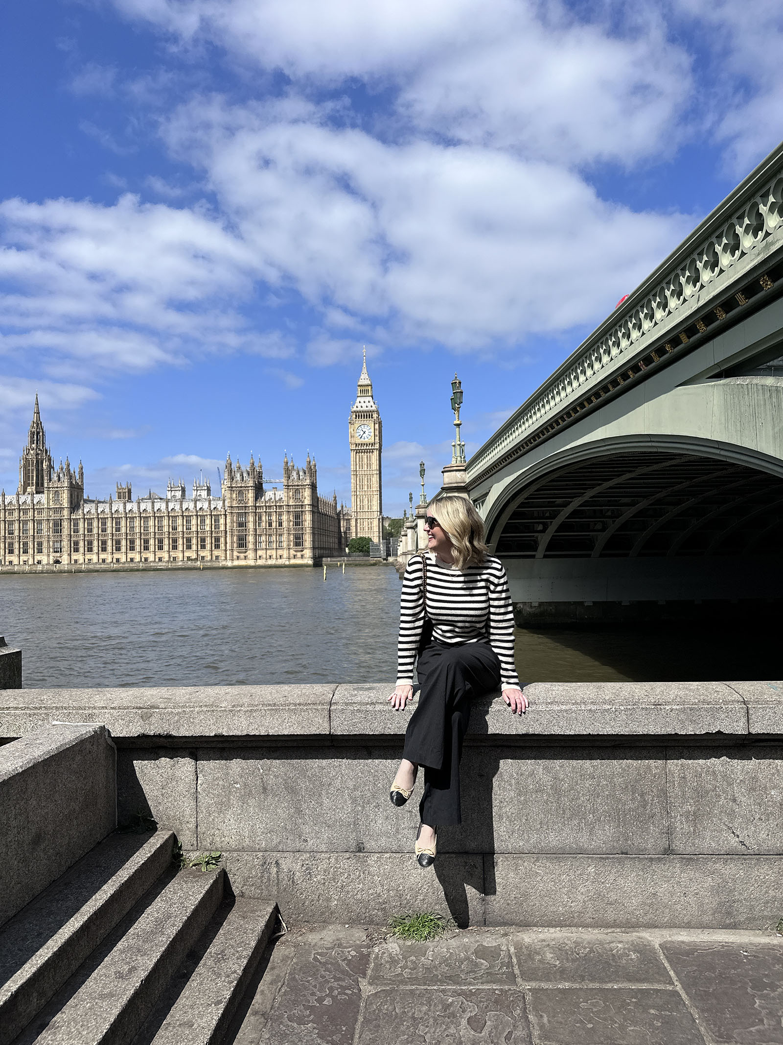 What Shoes to Wear in London wit & whimsy wearing flats demonstrating what shoes to wear in London
