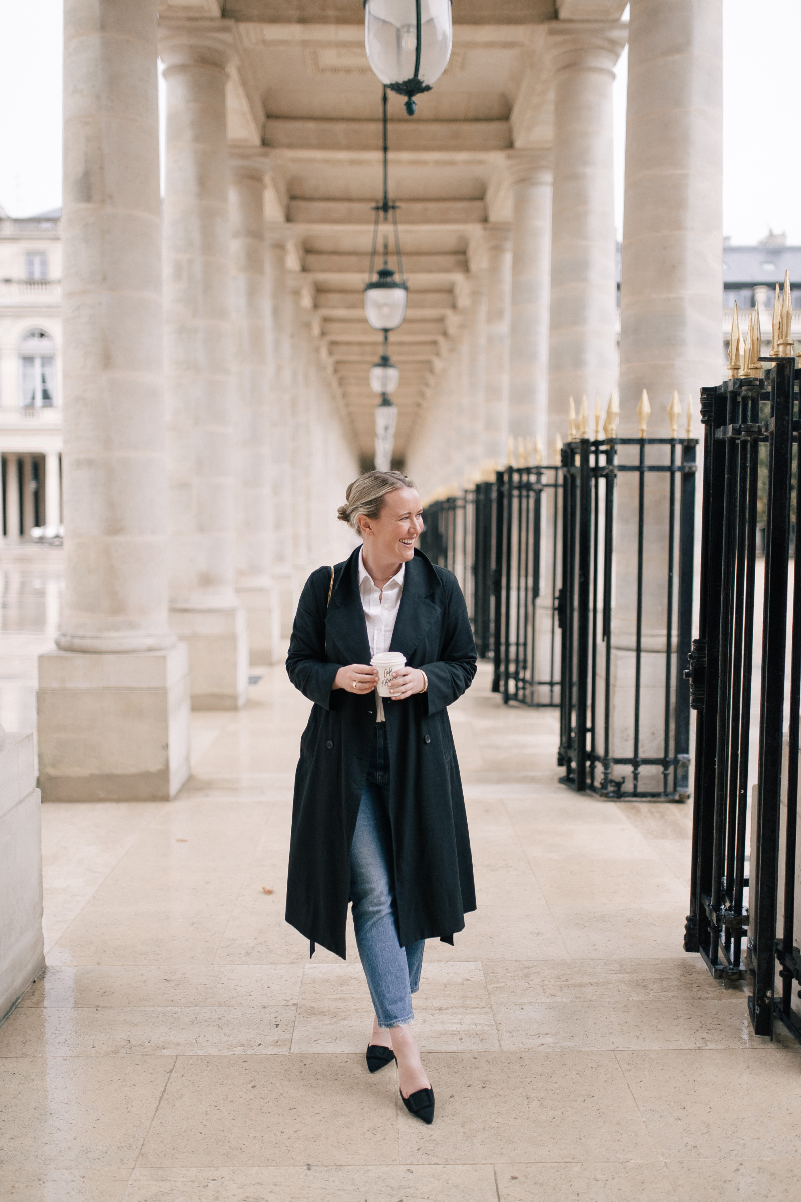 Trench Coat with Kitten Heels