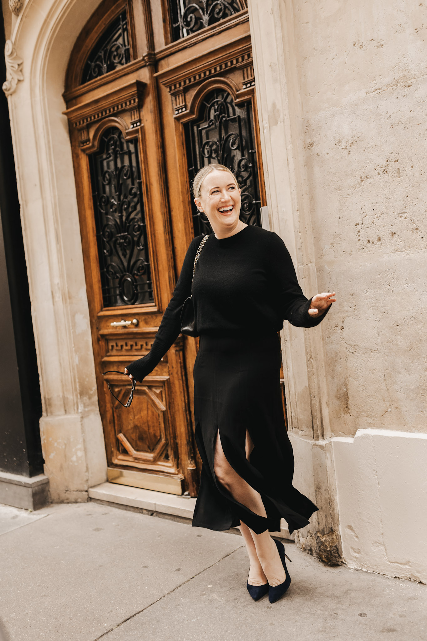 Wit Whimsy Blogger Meghan Donovan shares things I bought and loved 2024 - woman wearing the La Ligne Solid Lean Lines Sweater
