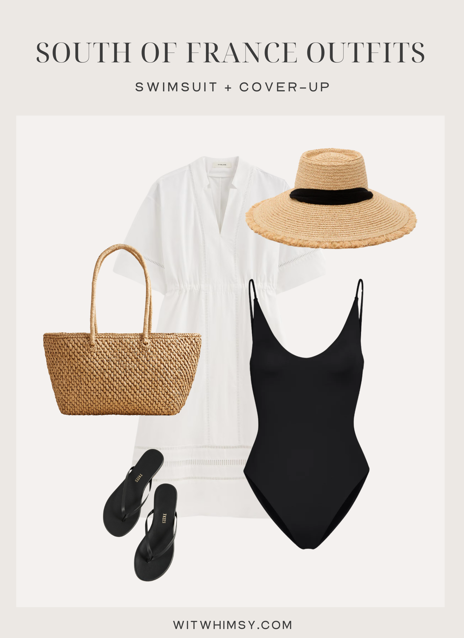 Black swimsuit and cover up for the south of france - South of France Summer Packing List