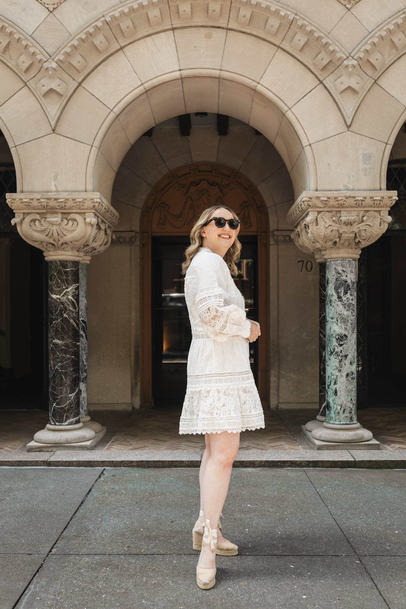 Summer Lace White Dress Outfit