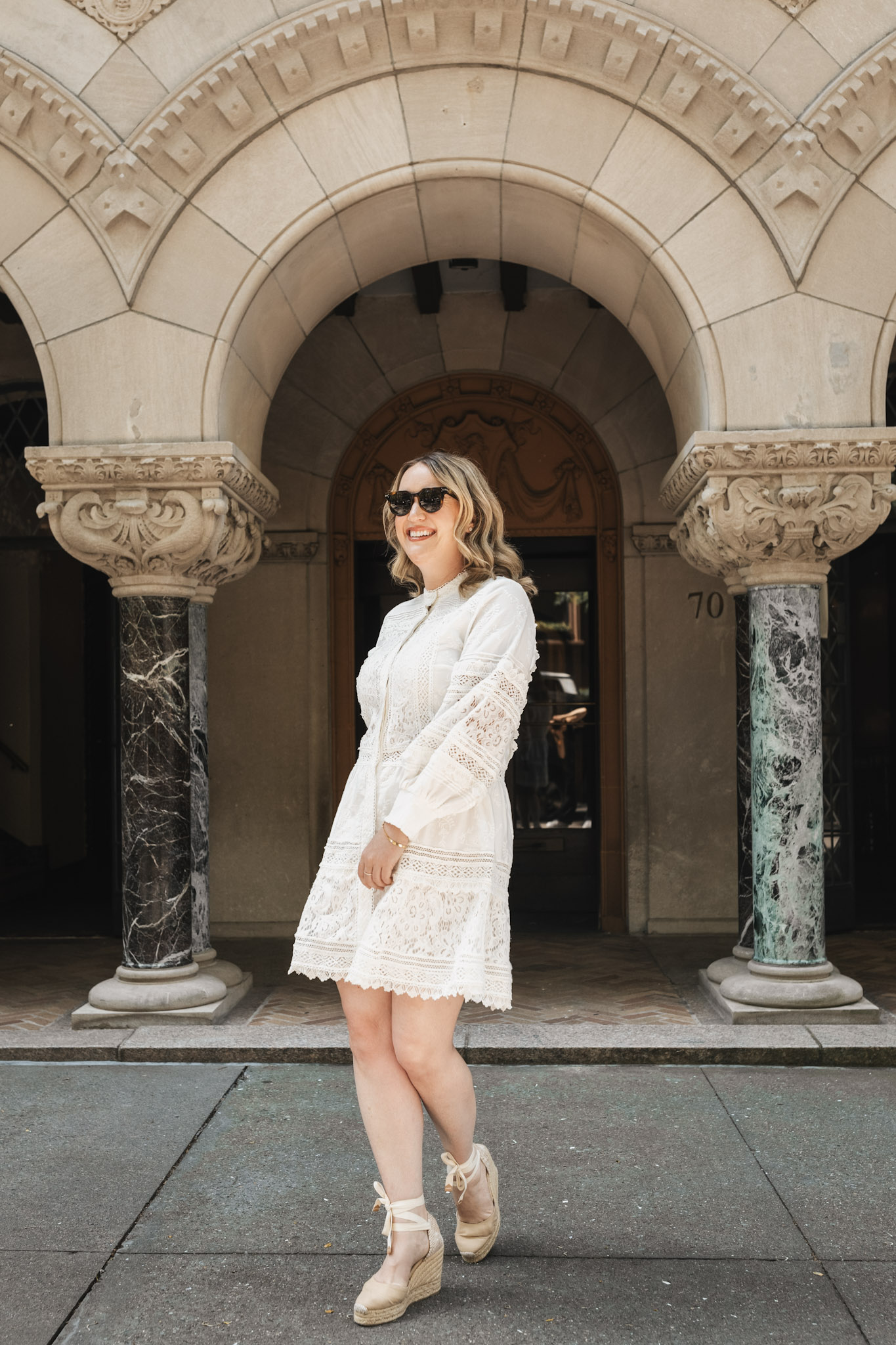 Summer Lace White Dress Outfit