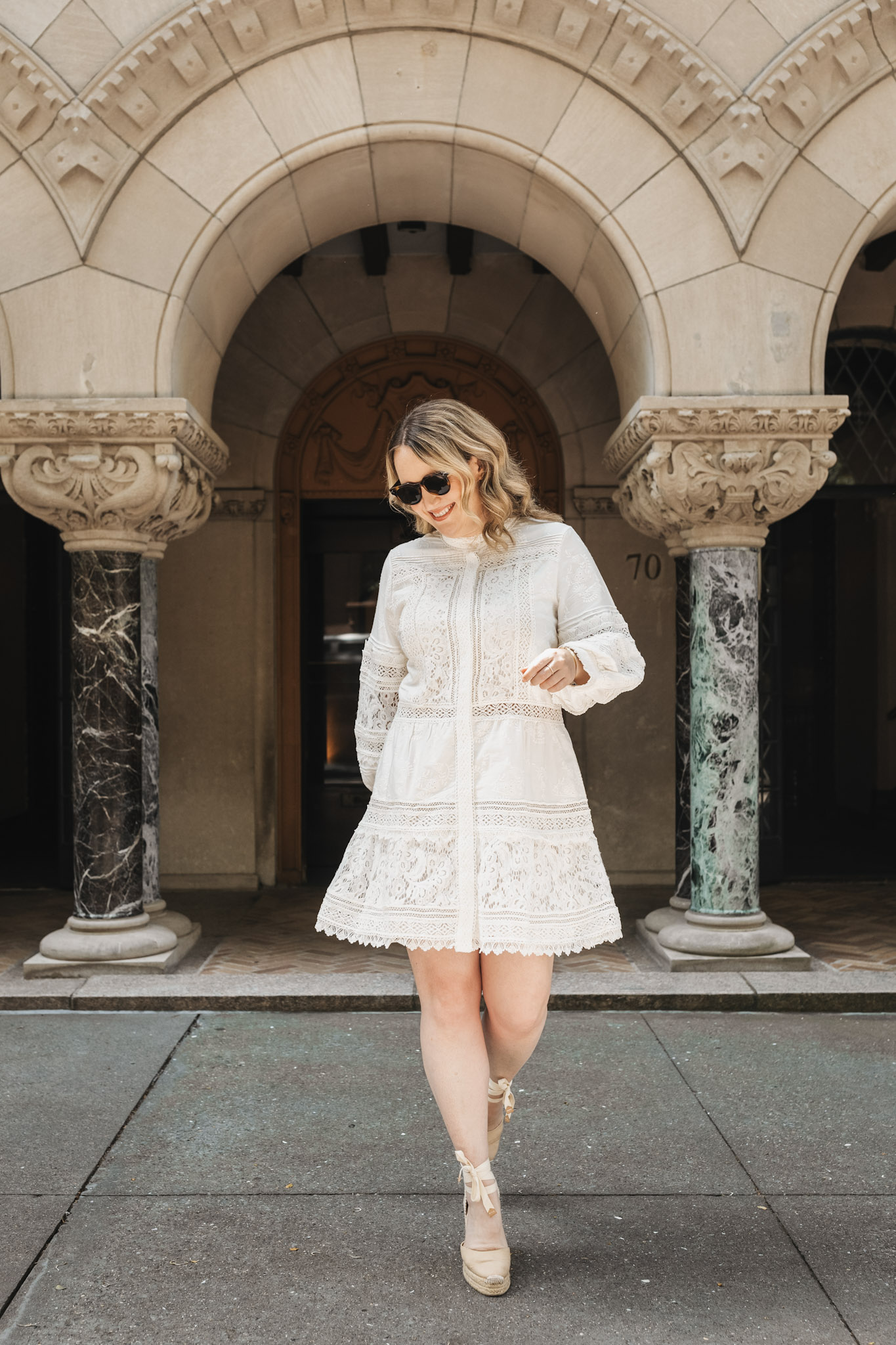 Summer Lace White Dress Outfit