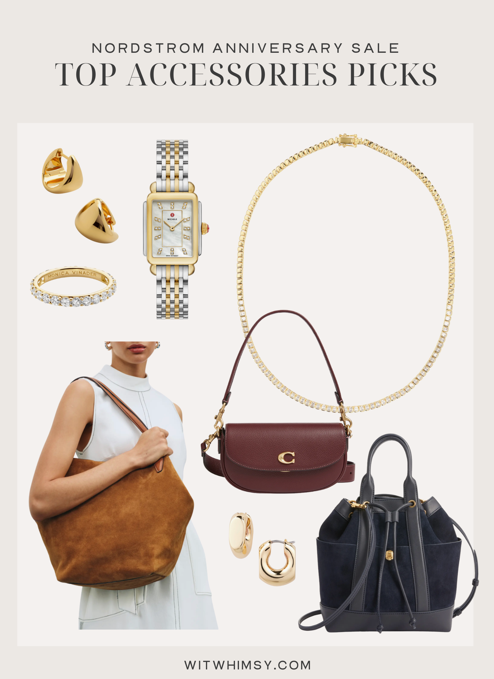 Collage of accessories from Nordstrom anniversary sale