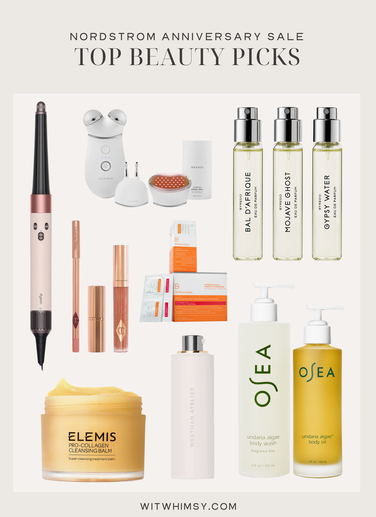 Collage of beauty items from Nordstrom anniversary sale