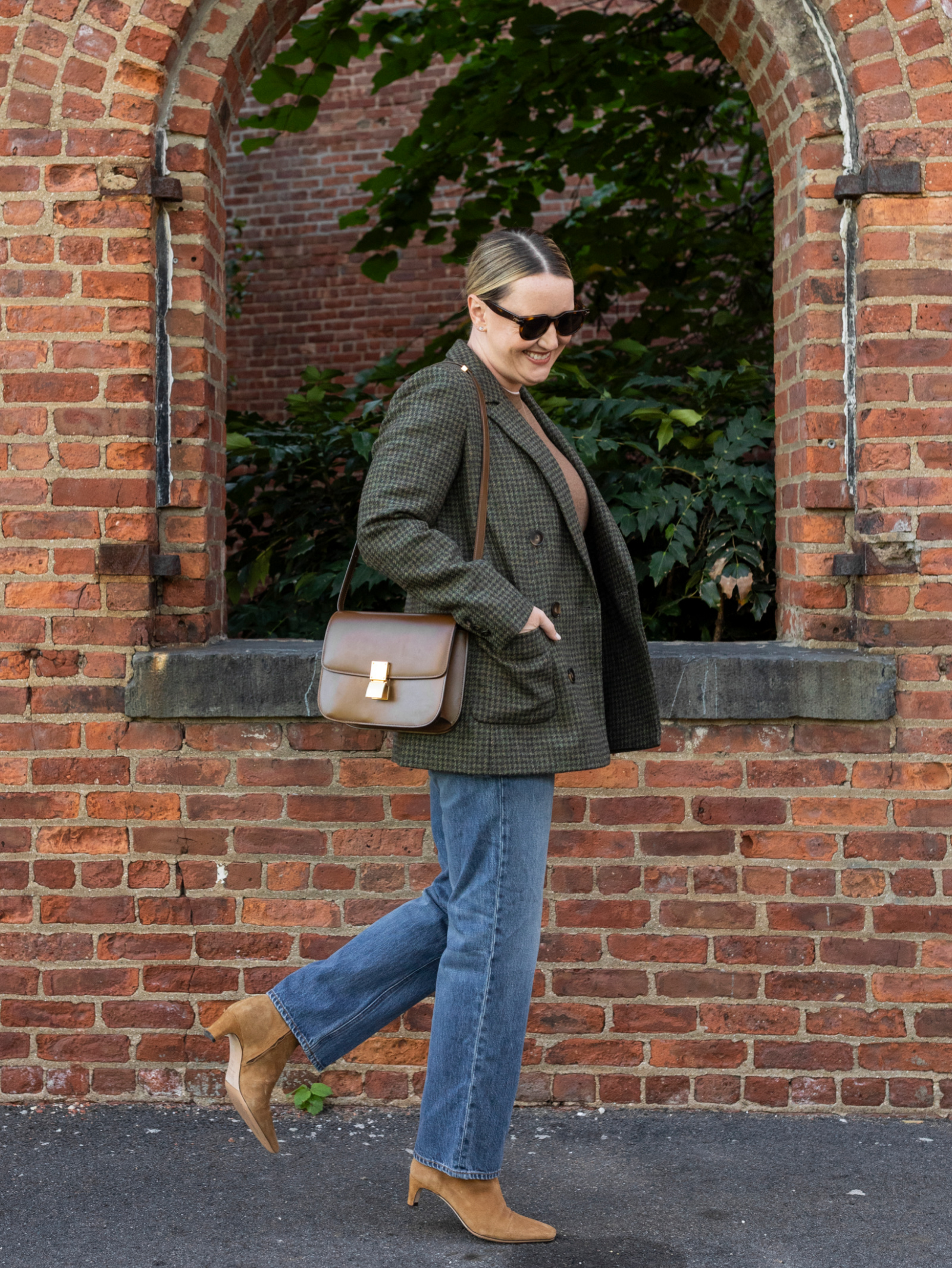 Fall Outfit Ideas with Jeans Sezane Plaid Blazer | Casual Fall Outfit Ideas With Jeans