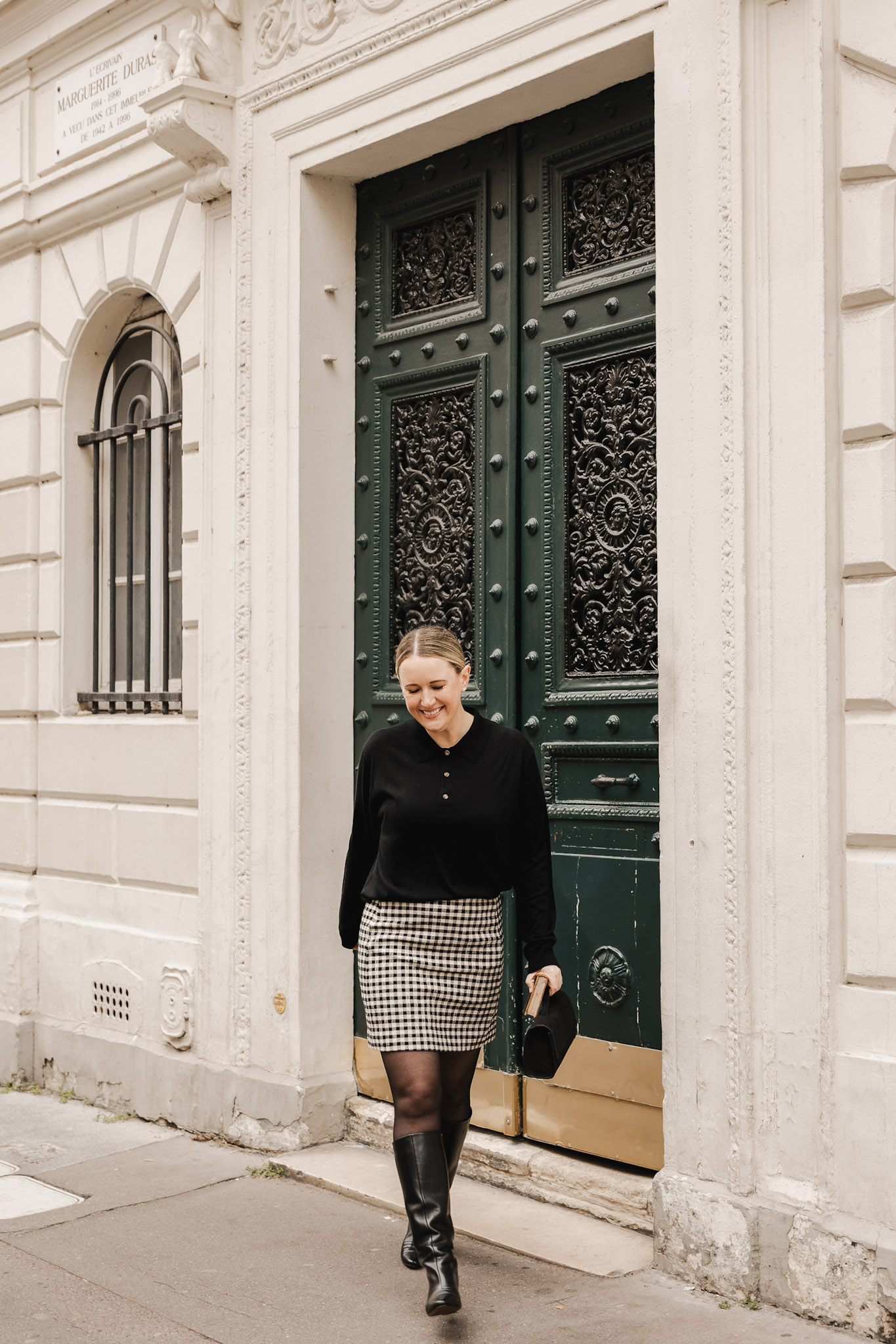 wit & whimsy wearing sweater Paris outfit