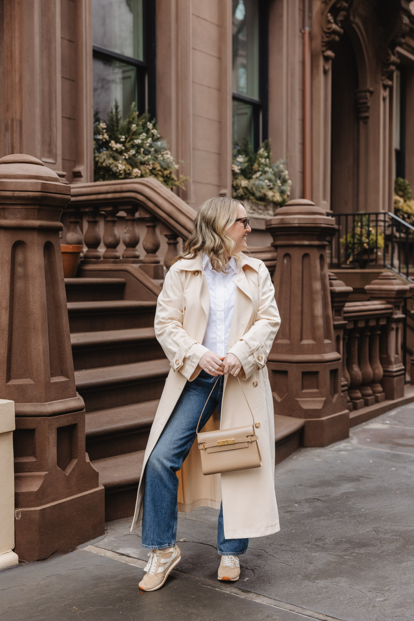 Fall Outfit Ideas with Jeans Fall Outfit Trench Coat with Sneakers