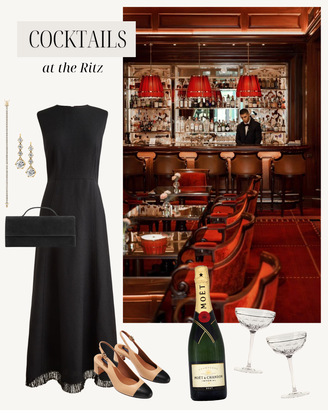 Chic outfits for cocktails at the Ritz.